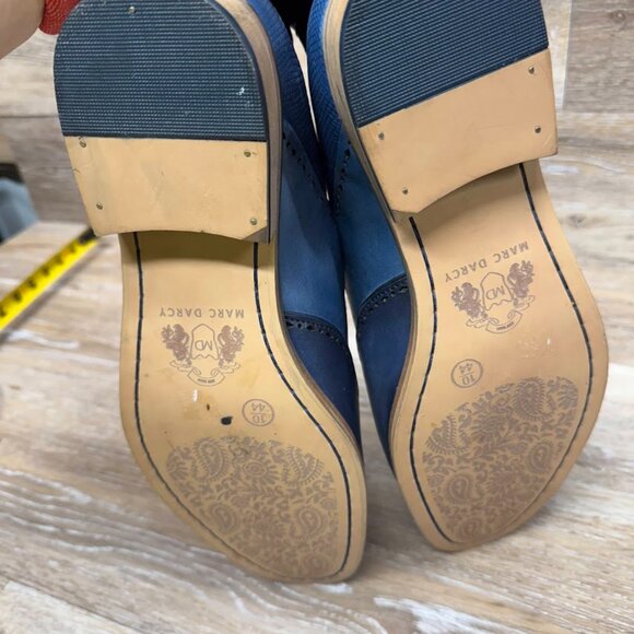 Marc Darcy Ryan Blue Leather Wingtip Brogue Shoes Men's Size 10 - Picture 4 of 7